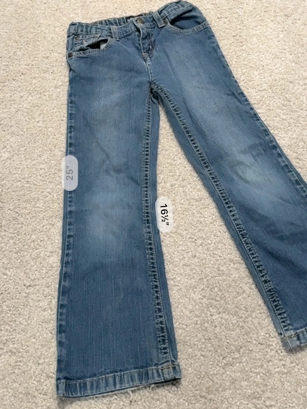 Ralph Lauren Girls Bootcut Jeans Kids Size 6 Blue Denim Cotton Medium Wash 16.5